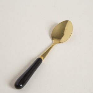 SET-X6-CUCHARITAS-DE-ACERO-DORADO-MANGO-DE-CERAMICA-NEGRO-15-CM