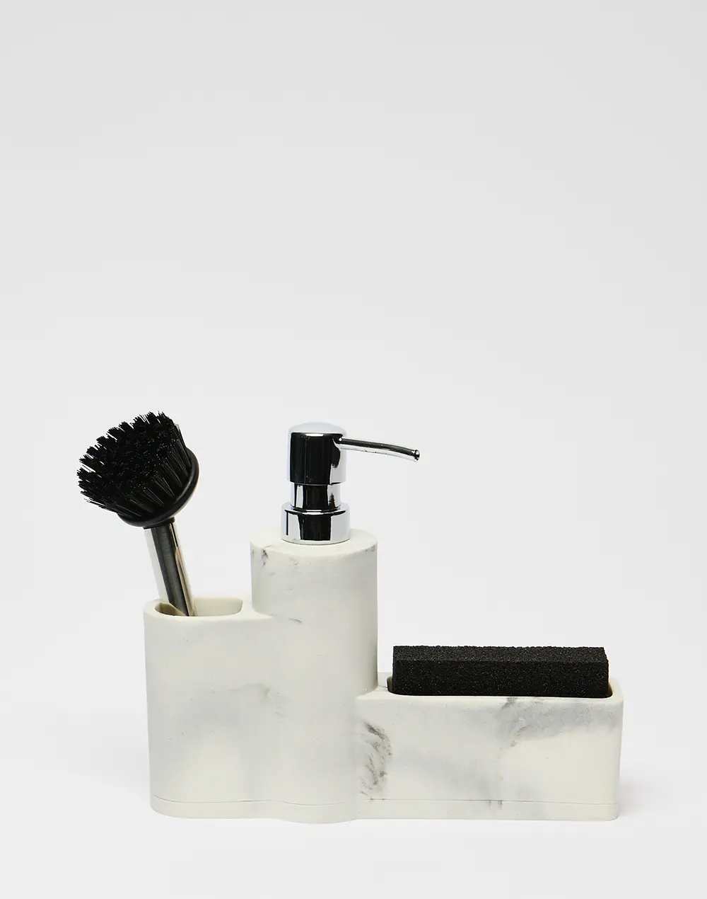 Dispenser c/ Porta Esponja y Cepillo Foggia 18 Cm
