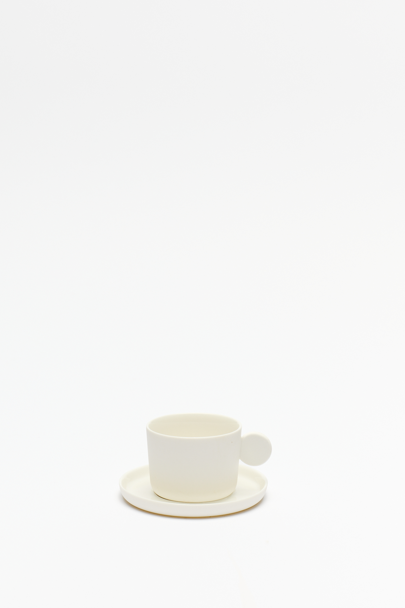 Taza y Plato Porcelana Capri Blanca Vassa 100 Ml