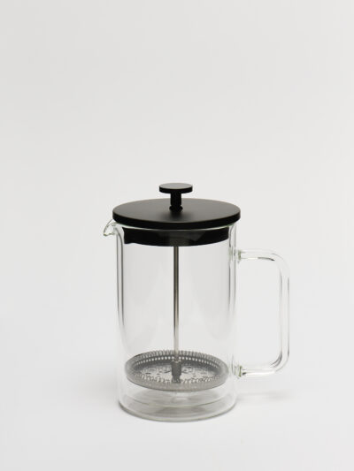 Cafetera Doble Vidrio con Embolo y Tapa Negra 800 Ml Vassa