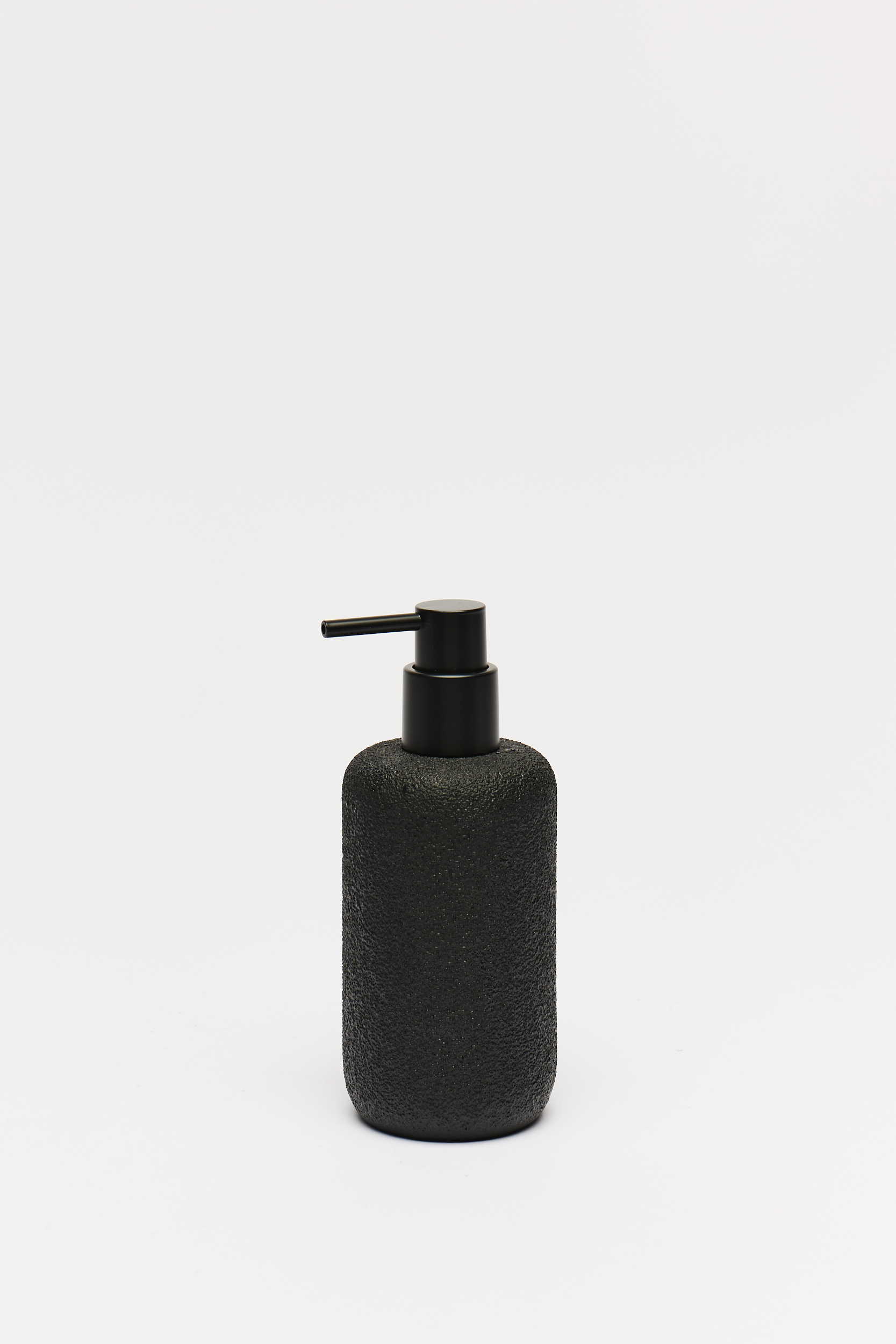 Dispenser Simil Piedra Redondo Negro 19 Cm