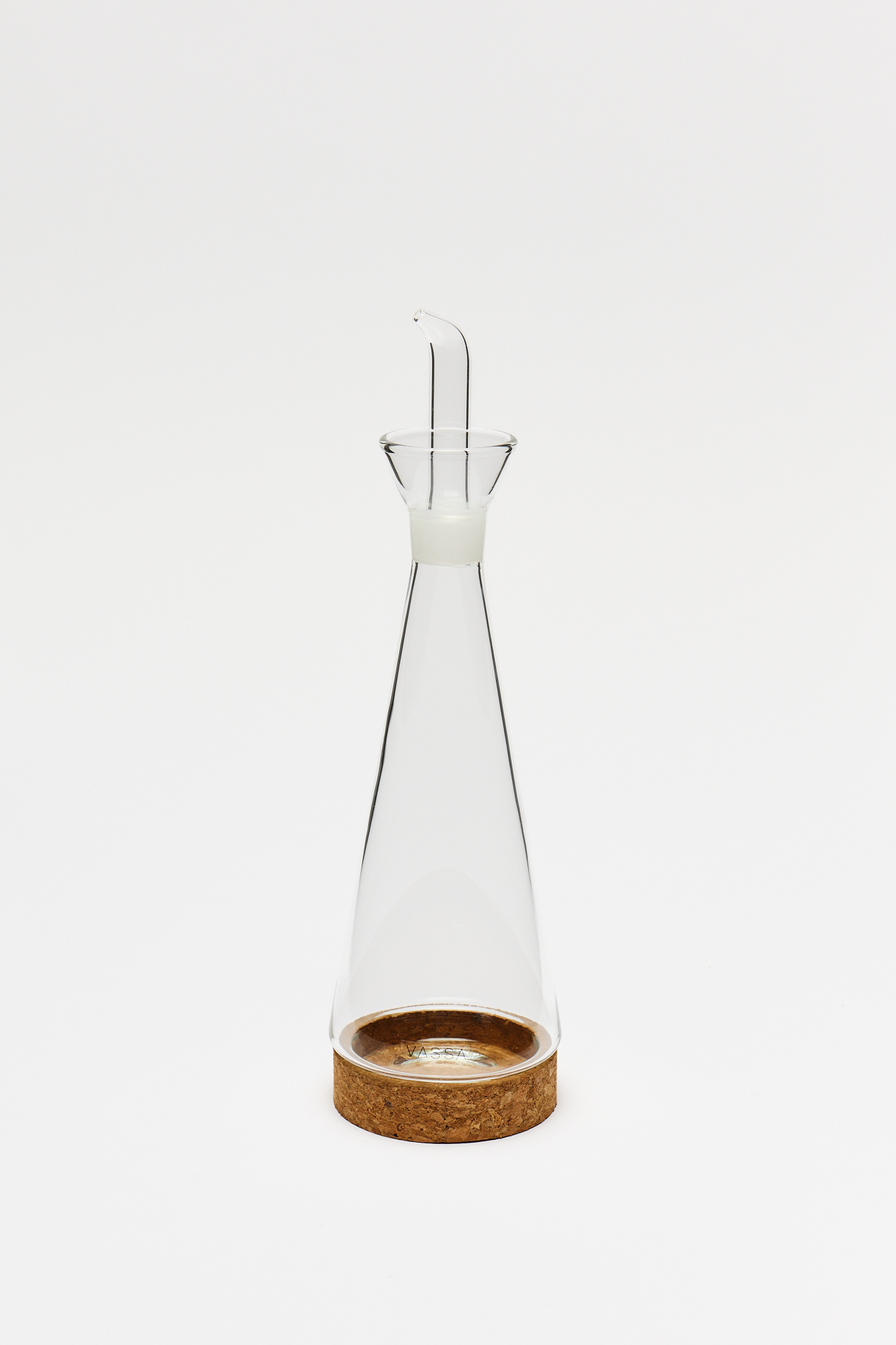 Aceitera / Vinagrera Conica Vidrio y Corcho Vassa 350 Ml