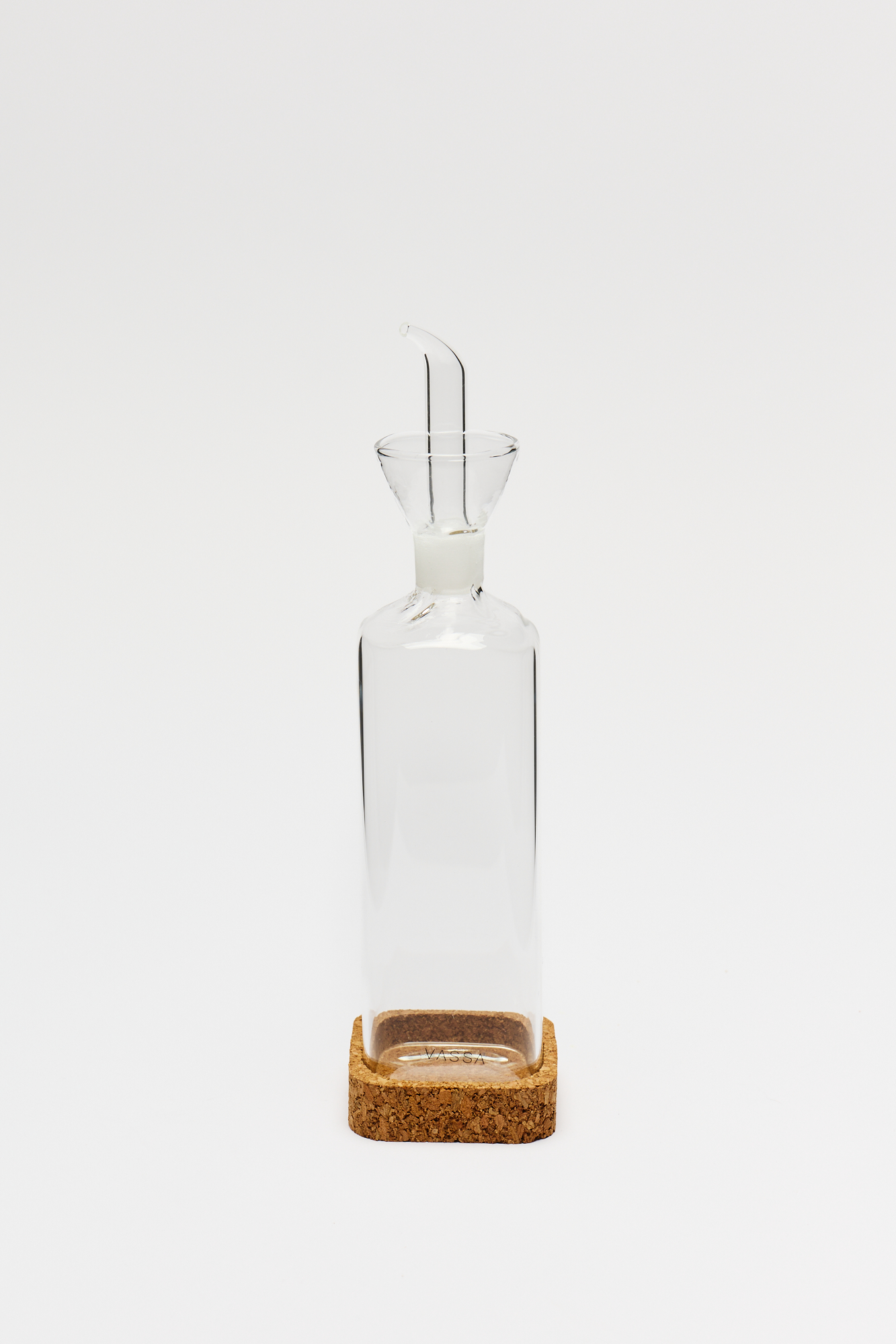 Aceitera / Vinagrera Cuadrada Vidrio y Corcho Vassa 500 Ml - Image 4
