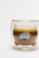 Taza Doble Vidrio sin Asa con Forma de Panda 300 Ml