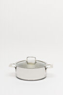 Cacerola Alta Acero Inox con Tapa Vidrio Bra Signature 24 Cm