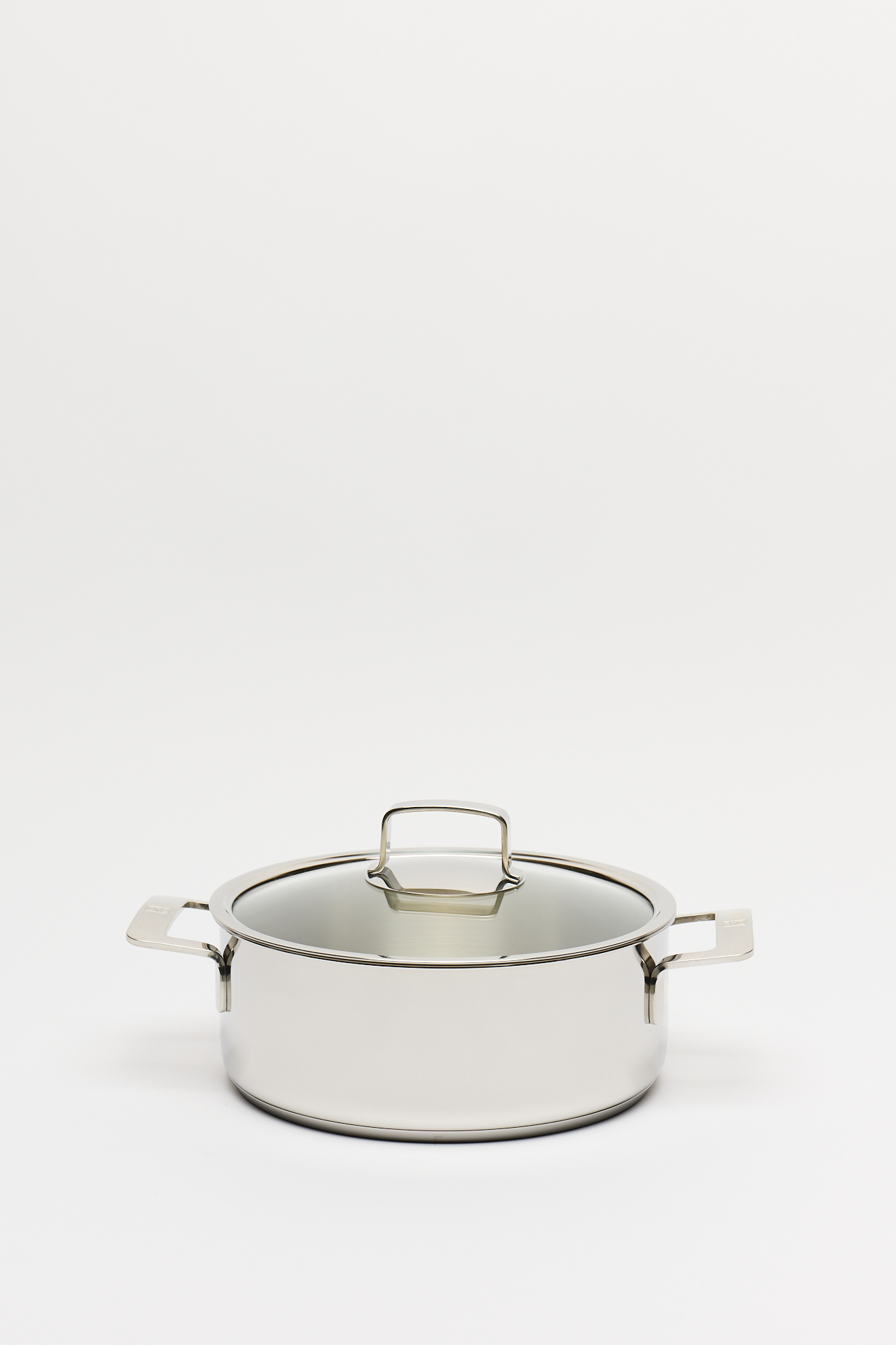 Cacerola Alta Acero Inox con Tapa Vidrio Bra Signature 24 Cm