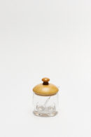 Azucarera Acrilico con Tapa Bambu y Cucharita 200 Ml