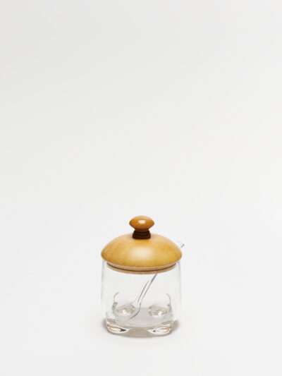 Azucarera Acrilico con Tapa Bambu y Cucharita 200 Ml