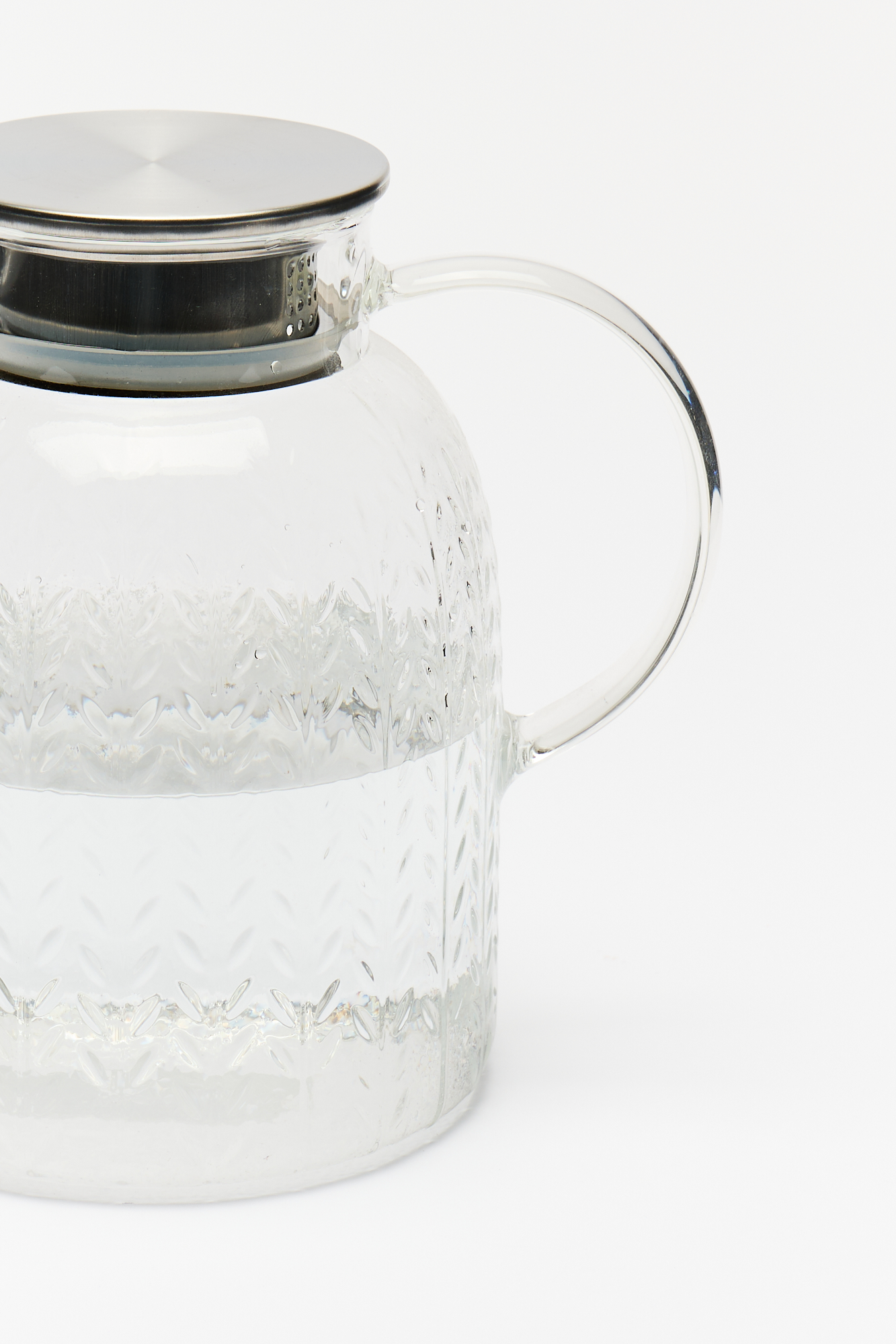 Jarra Agua Vidrio con Asa y Tapa Acero Inox Espigas 1.8 Lt - Image 2
