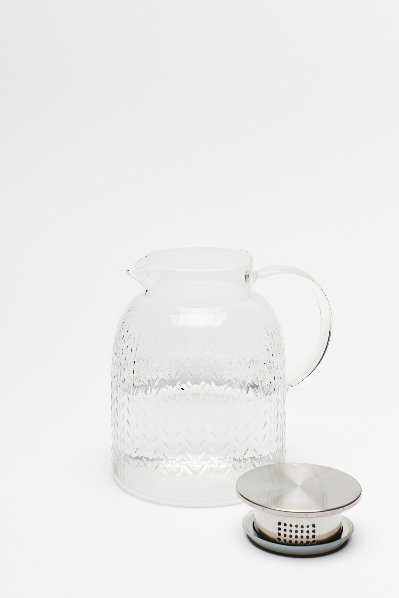 Jarra Agua Vidrio con Asa y Tapa Acero Inox Espigas 1.8 Lt - Image 4