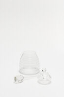 Mielera Vidrio con Tapa y Palito 13x8 Cm