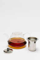 Tetera Vidrio Borosilicato con Filtro y Tapa Acero Inox 1 Lt TK