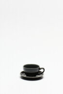 Taza con Plato Barista Porcelana Black & Grey 90 Ml 11 Cm