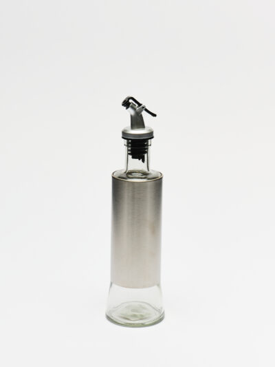 Aceitera / Vinagrera de Vidrio y Acero con Pico 400 Ml - 25 Cm