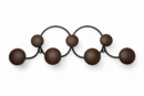 Perchero de Pared C/7 Ganchos 43X10 CM Dotsy Umbra Nogal C/Negro