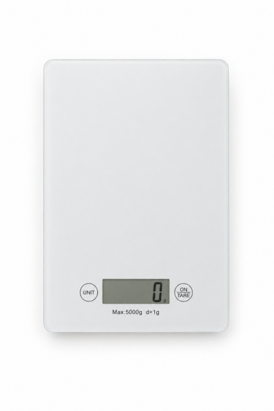 Balanza de Cocina Digital Hasta 5 kg 16X23 cm - Home Concept Blanca