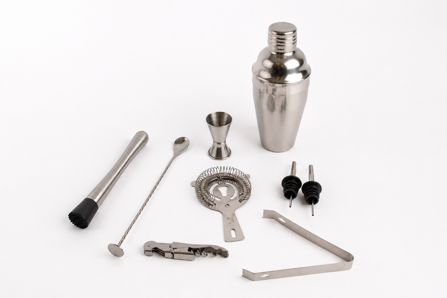 Set de Cocteleria X9 Piezas Bambu y Acero Inox - Image 2