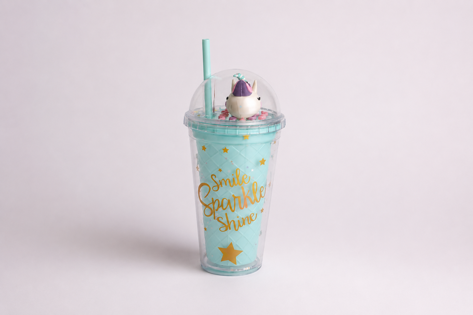 Vaso Plastico C/ Sorbete - Unicornio Smile Sparkle Shine