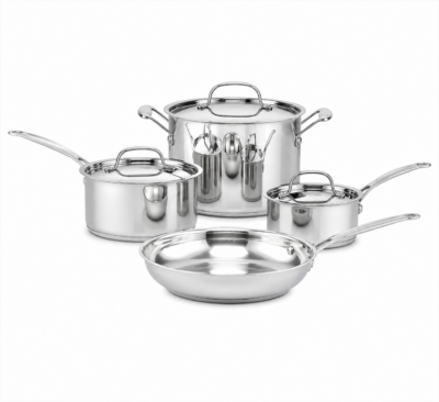 Set x7 Pzs. Batería de Cocina Acero Inox. - Cuisinart