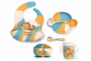 Set x5 Piezas (Plato, Babero, Bowl, Cuchara, Vaso) – Mono Lulo Celeste Footy