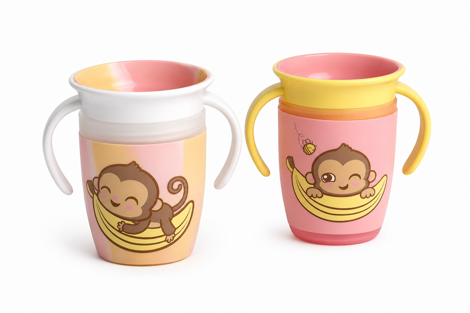 Set x2 Vasos Antivuelco - Mono Lulo Rosa Footy