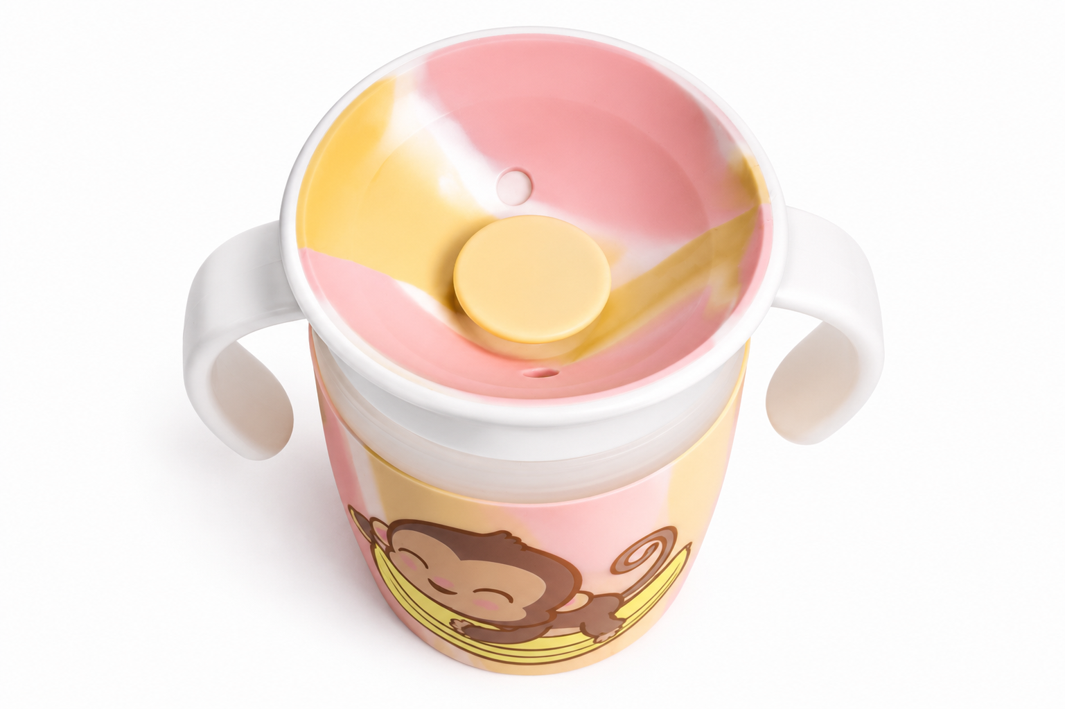 Set x2 Vasos Antivuelco - Mono Lulo Rosa Footy - Image 2