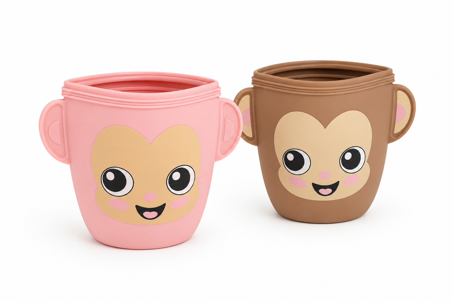 Set x2 Porta Snack de Silicona - Mono Lulo Rosa Footy