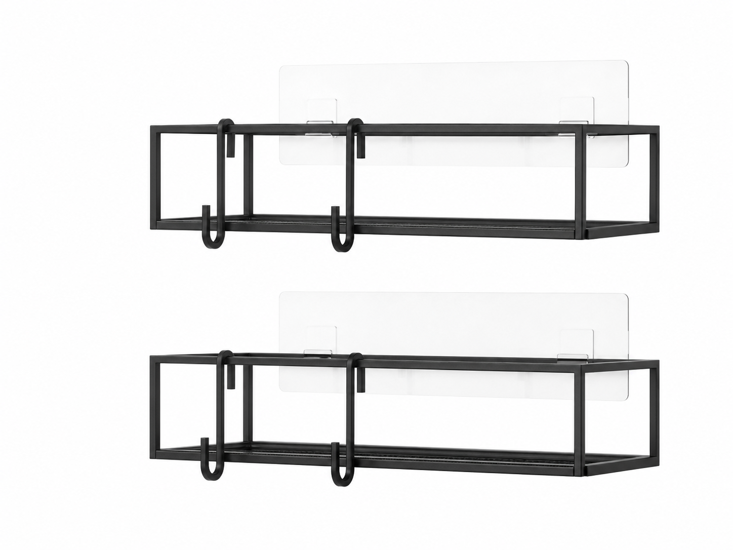 Set x2 Repisas / Organizador Ducha C/ Ganchos Adhesivos 25X8 CM Umbra Negro