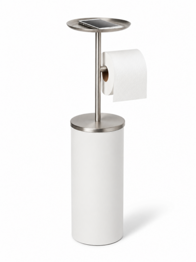 Porta Rollo P. Hig. C/Bandeja 22X17X65 CM - Porta Rollo Umbra Blanco