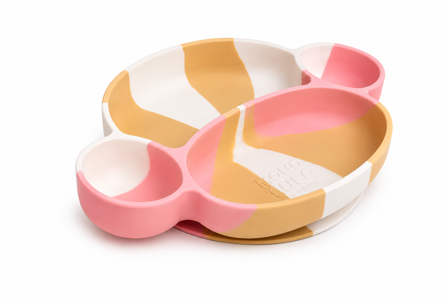 Set x5 Piezas (Plato, Babero, Bowl, Cuchara, Vaso) - Mono Lulo Rosa Footy - Image 4