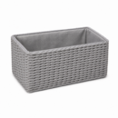 Canasto Rectangular Fibra Natural Gris Forrado C/Tela 22X14 CM