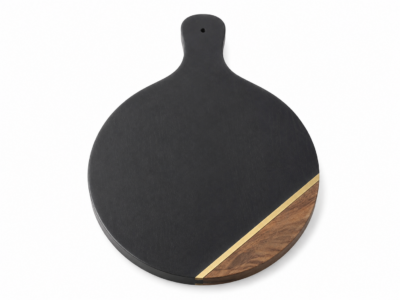 Nonfork Tabla Redonda Acacia Y Marmol Negro 27.6X20.2X1 CM