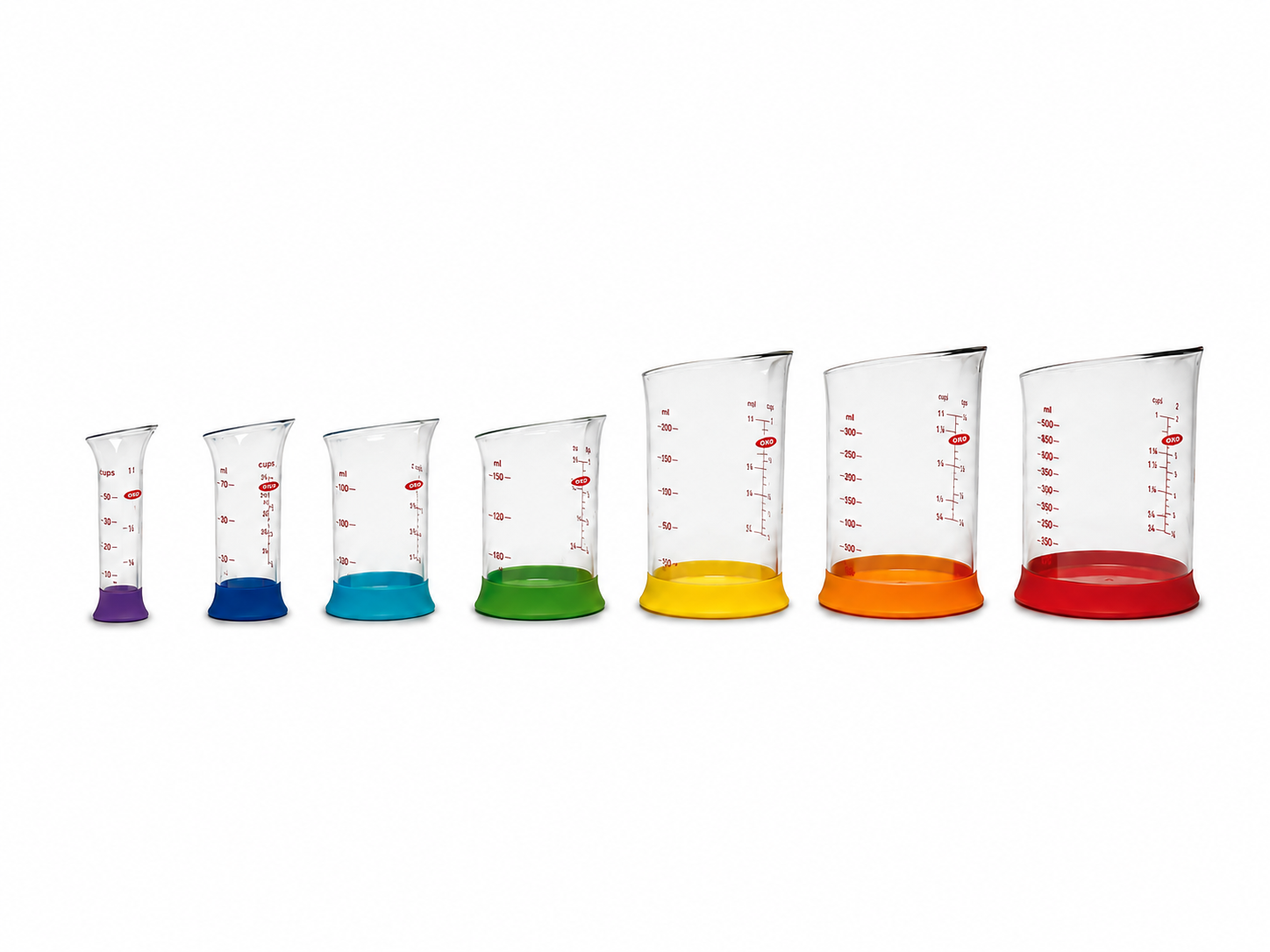 Set X7 Vasos Medidores C/Base De Color - Oxo