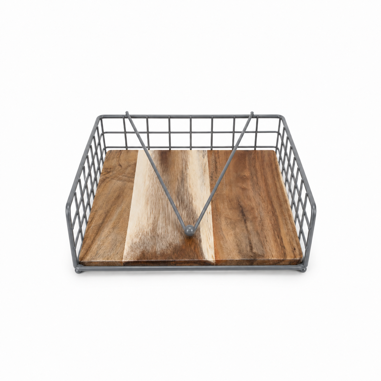 Servilletero C/Base Acacia 20X6 CM - Biarritz Gris