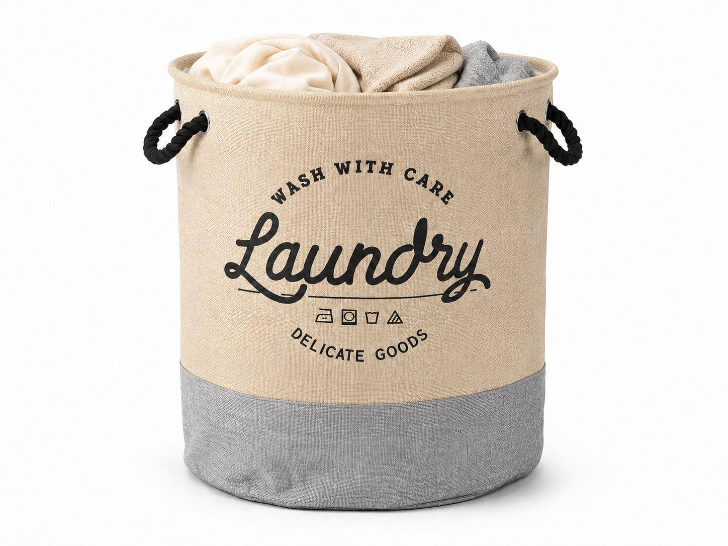 Cesto Red. Pleg. P/ Ropa 40X50 CM C/Asa Cordon - Laundry Day - Image 2