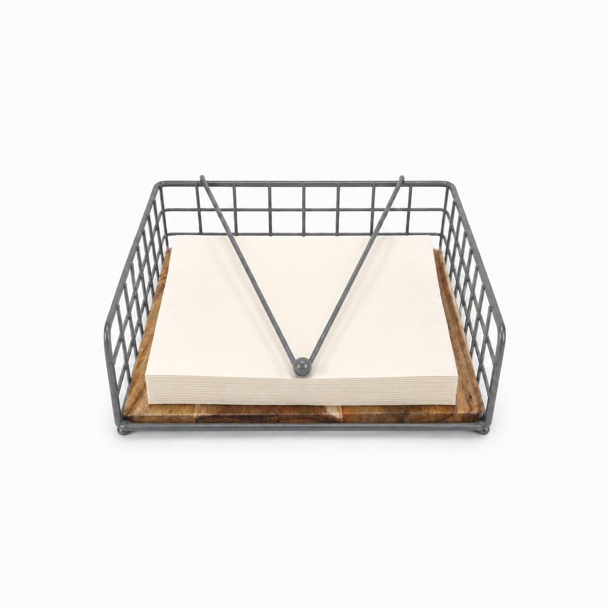 Servilletero C/Base Acacia 20X6 CM - Biarritz Gris - Image 2