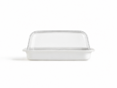 Mantequera C/Base Plastica Blanca Y Tapa Acrilico 17 CM