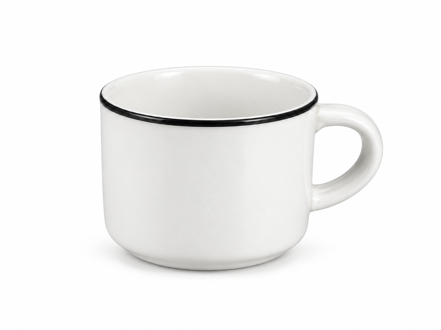 Set Macchiato Platito + Pocillo 80 ML C/Borde Negro - Sakura - Image 3