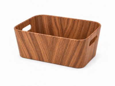 Organizador Multiuso C/Agarr. Simil Madera 30x41x20 Cm