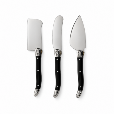 Set X3 Cuchillos P/Queso Praga Negro 16 CM