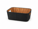 Organizador Multiuso C/Agarr. Negro Interior Simil Madera 26x18x11 CM