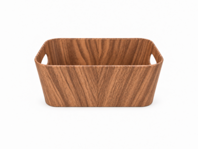 Organizador Multiuso C/Agarr. Simil Madera 26x18x11 CM
