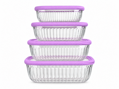 Set X4 Tupper Ovalado Facetado