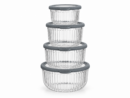 Set X4 Tupper Redondo Alto Facetados