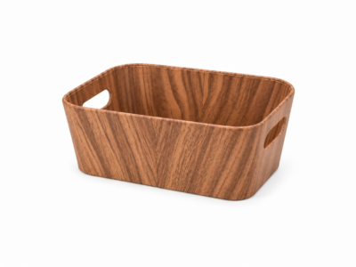 Organizador Multiuso C/Agarr. Simil Madera 26x18x11 CM